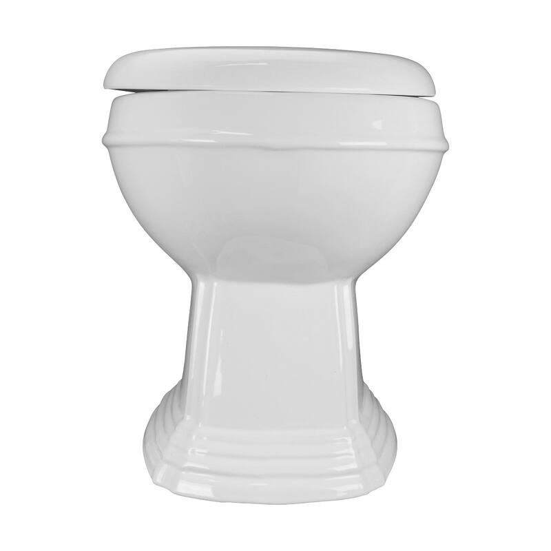 White Porcelain Round Toilet Bowl Part Only Sheffield with Plastic Slow Close No slam Seat and No Slip Bumper Renovators Supply