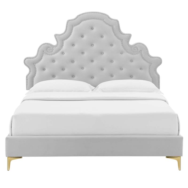 Gwyneth Tufted Performance Velvet Full Platform Bed