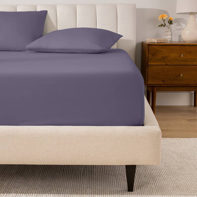 Bare Home Organic Cotton Percale Fitted Bottom Sheet
