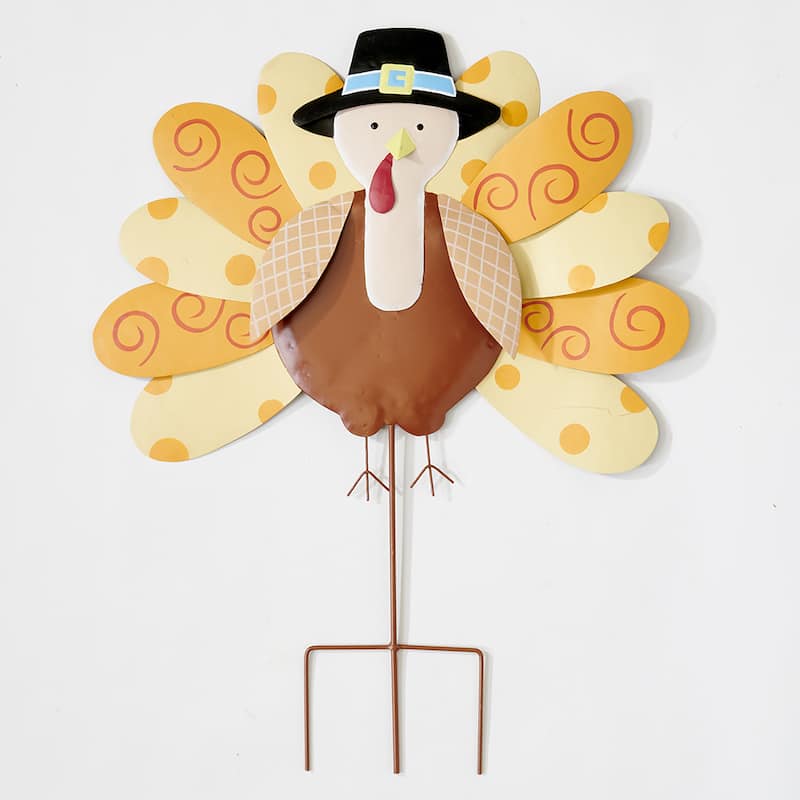 24" Metal Turkey Thanksgiving Outdoor Yard Stake - 24