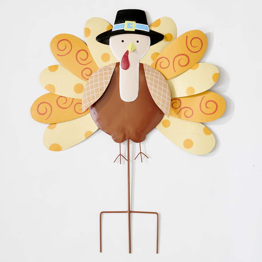 24" Metal Turkey Thanksgiving Outdoor Yard Stake - 24