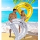 preview thumbnail 5 of 5, POZA Gold Inflatable Pool Float Chair Filled with Sparkle Confetti - 48 x 38 Inch