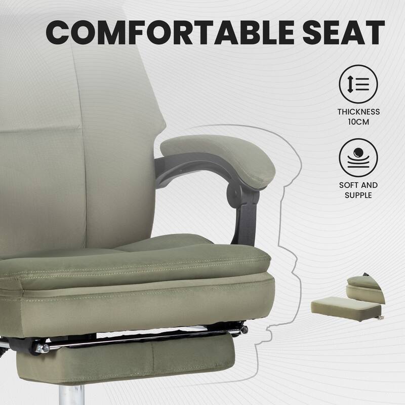 Big and Tall Ergonomic Executive Office Chair - High Back Work Chair with Footrest & Removable Headrest