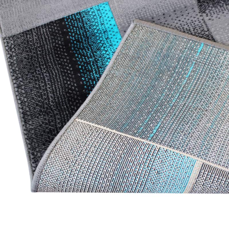 Modern Geometric Style Color Blocked Indoor Area Rug