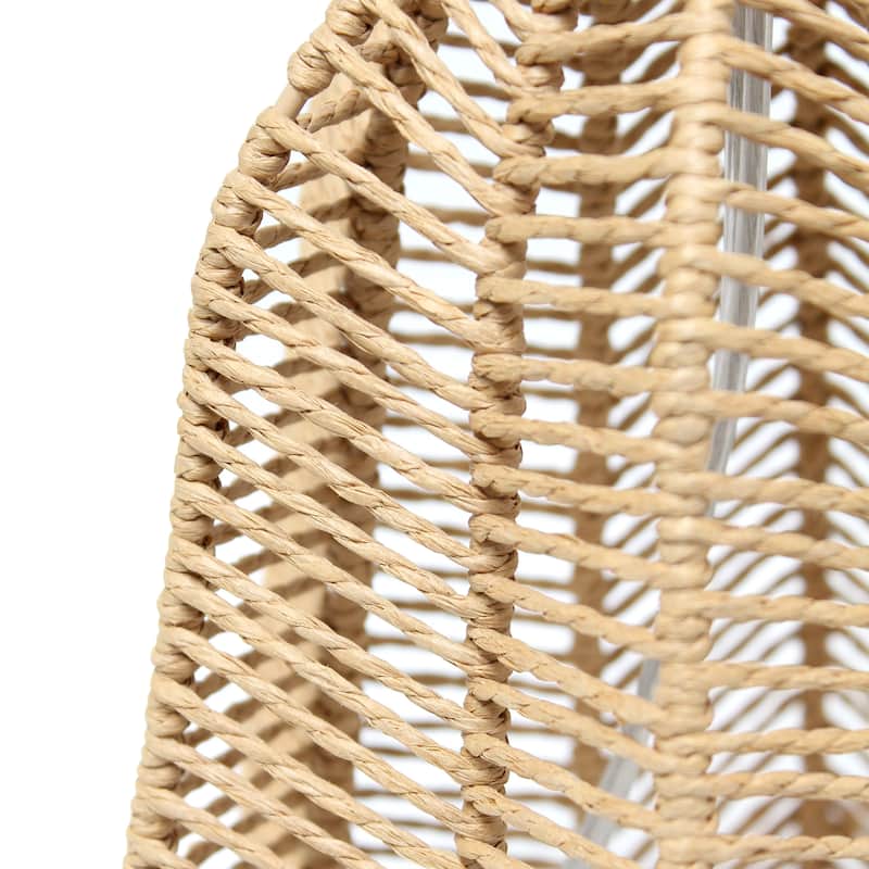 21 in. Coastal Paper Rope Rattan Table Lamp