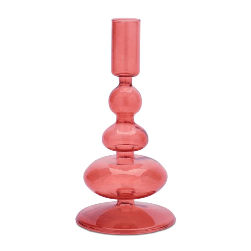 Multicolored Glass Taper Candle Holder (Set of 3)