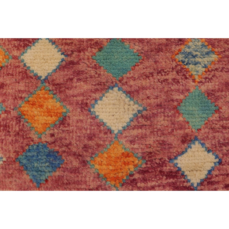 Boho Chic Balochi Burgess Purple/Blue Hand Knotted Wool Rug - 3'11'' x 5'11''