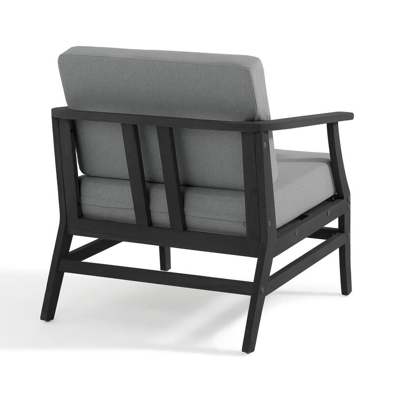 3 Set Outdoor Teak Wood Club Chairs with Side Table