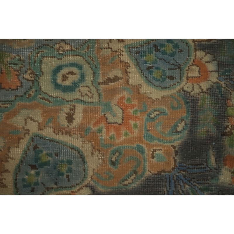 Hand Knotted Oriental 100% Wool Carpet Traditional Medallion Greys & Charcoal Tabriz Area Rug - 10' 11'' X 8' 0''