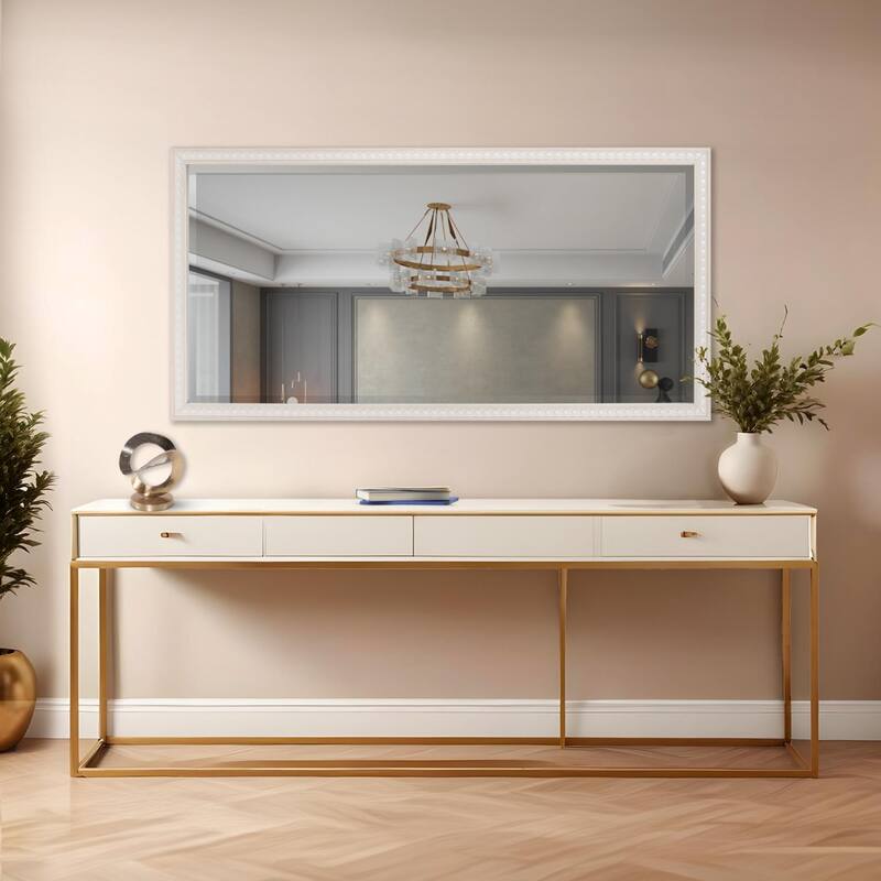 Beaded Dressing Mirror - Natural - 54H x 29W x 4D