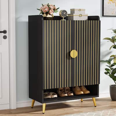 6-Tier Shoe Cabinet with Doors and Adjustable Shelves