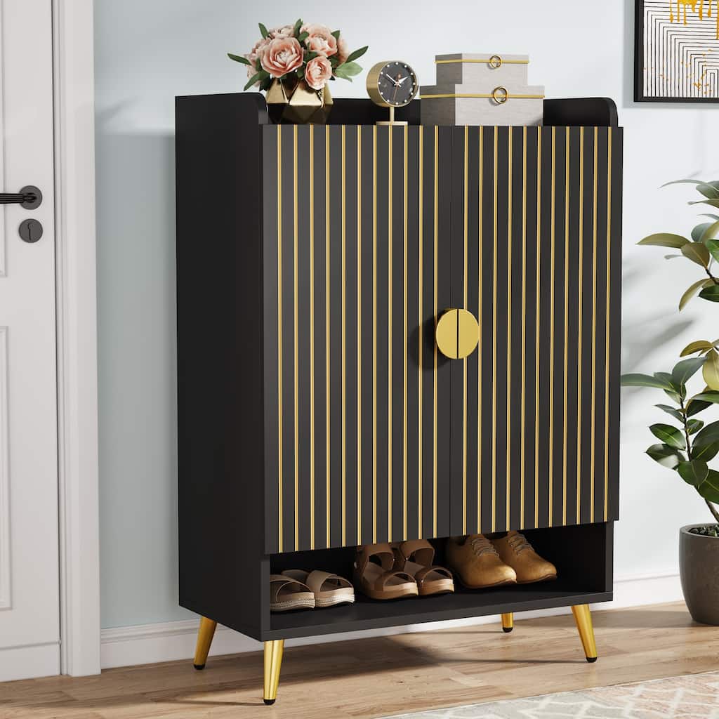 6-Tier Shoe Cabinet with Doors and Adjustable Shelves
