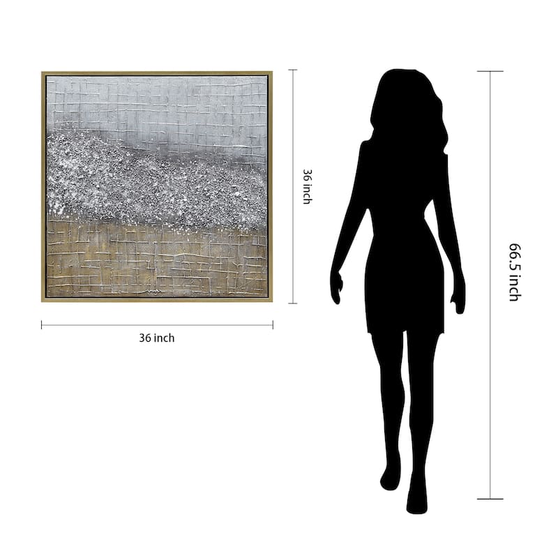 Matter Textured Metallic Hand Painted Canvas Wall Art