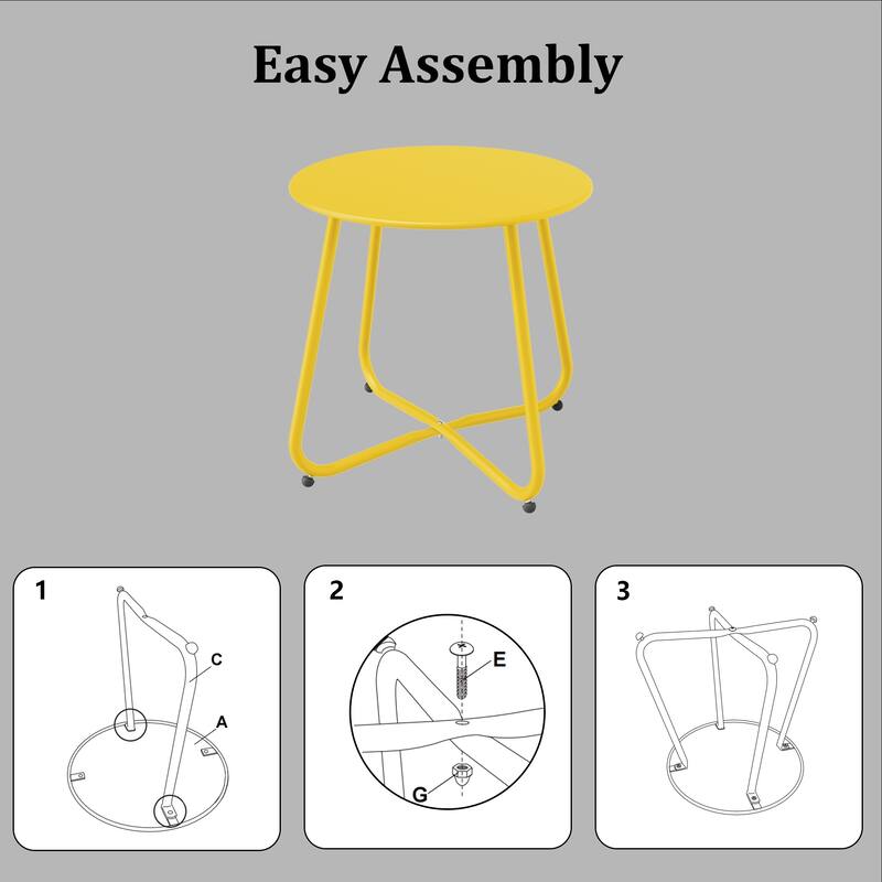 18 in. Small Round Side Table Outdoor Side Table Patio End Table