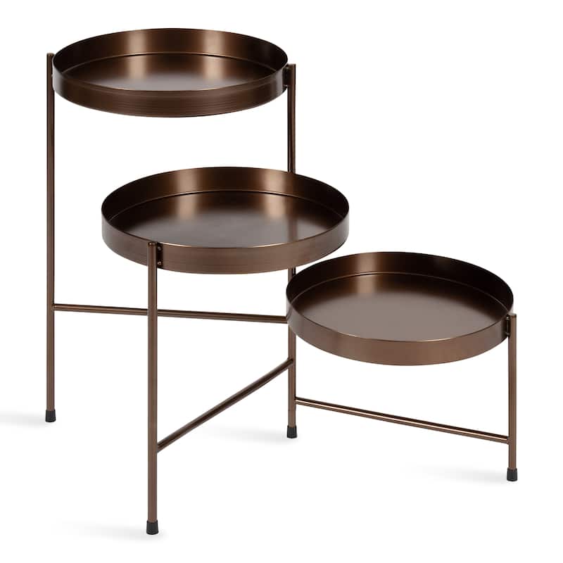 Kate and Laurel Finn Tiered Metal Plant Stand - 13x13x22
