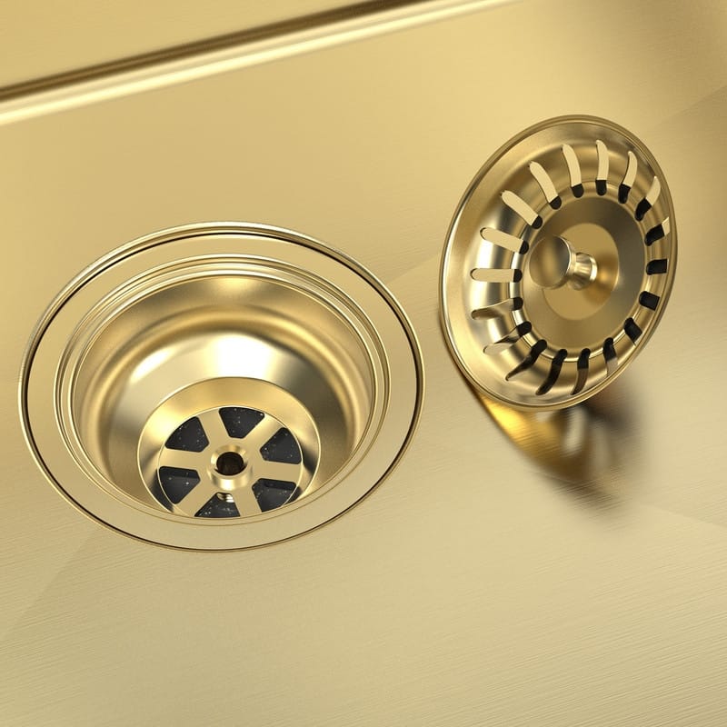 HIGOLD 30 inch Single Bowl Kitchen Sink Undermount,Stainless Steel Nano Sink, PVD Gold