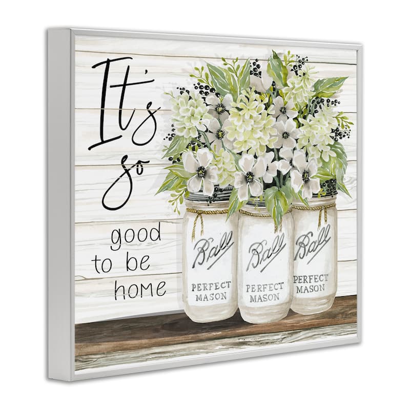Stupell So Good To Be Home Phrase Charming Floral Bouquet Framed Giclee Texturized Art by Cindy Jacobs