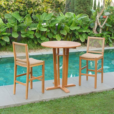 Cambridge Casual Paxton Teak 3-piece Bar-height Bistro Set