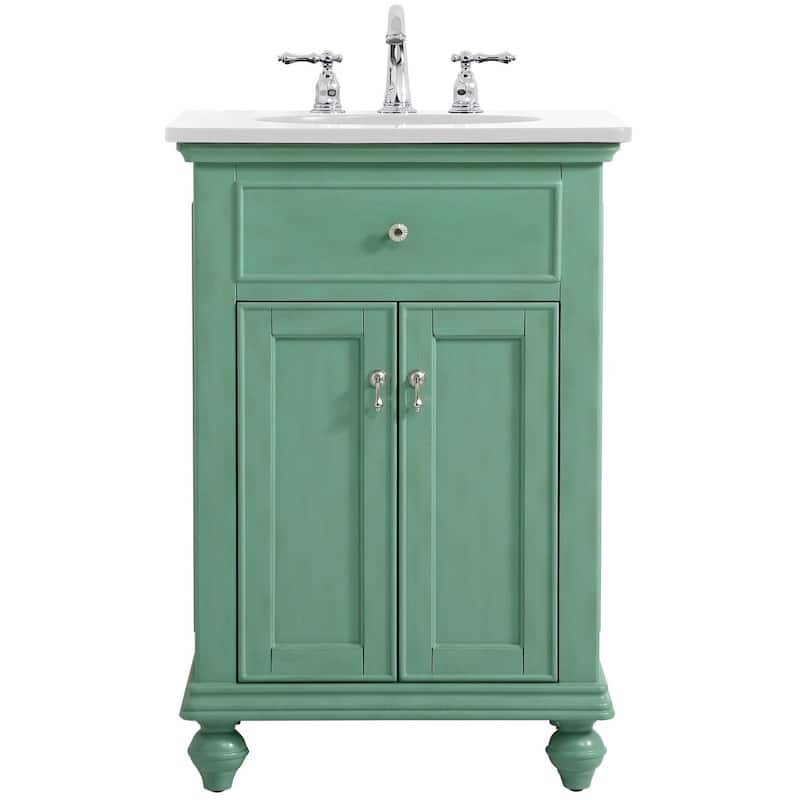 Elegant Lighting VF12324-VW Otto 24" Free Standing Single Basin Vanity - Vintage Mint