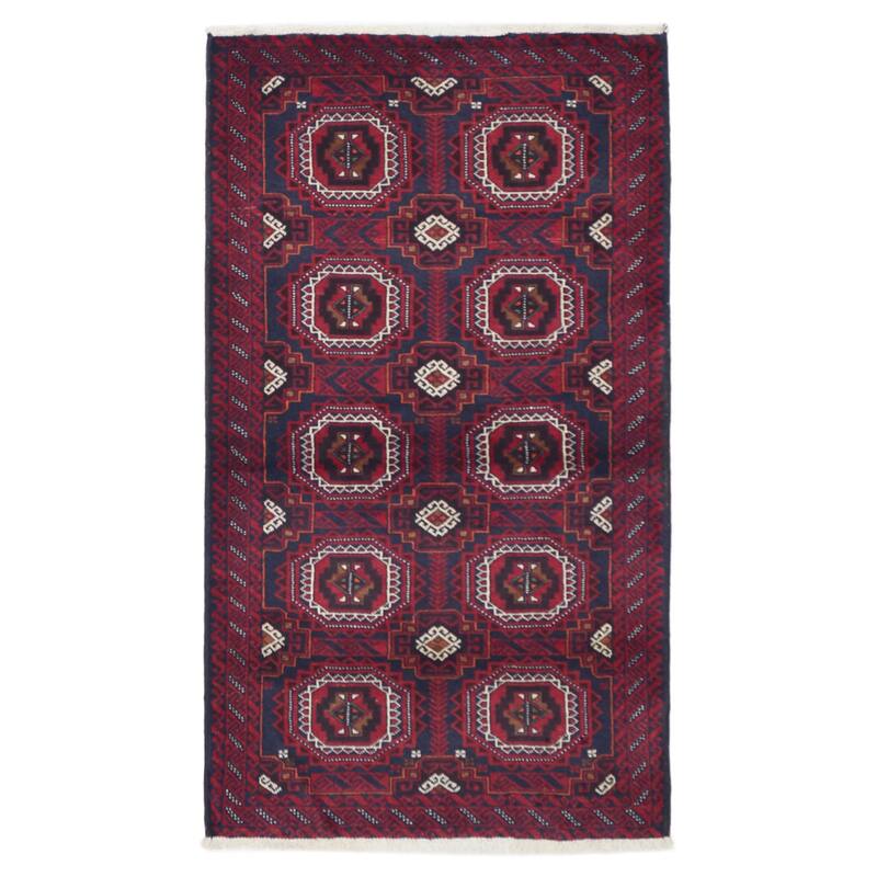 ECARPETGALLERY Hand-knotted Teimani Red Wool Rug - 3'3 x 5'9