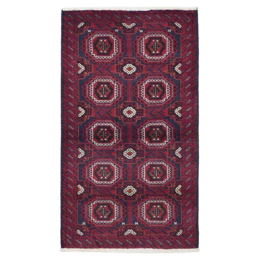 ECARPETGALLERY Hand-knotted Teimani Red Wool Rug - 3'3 x 5'9