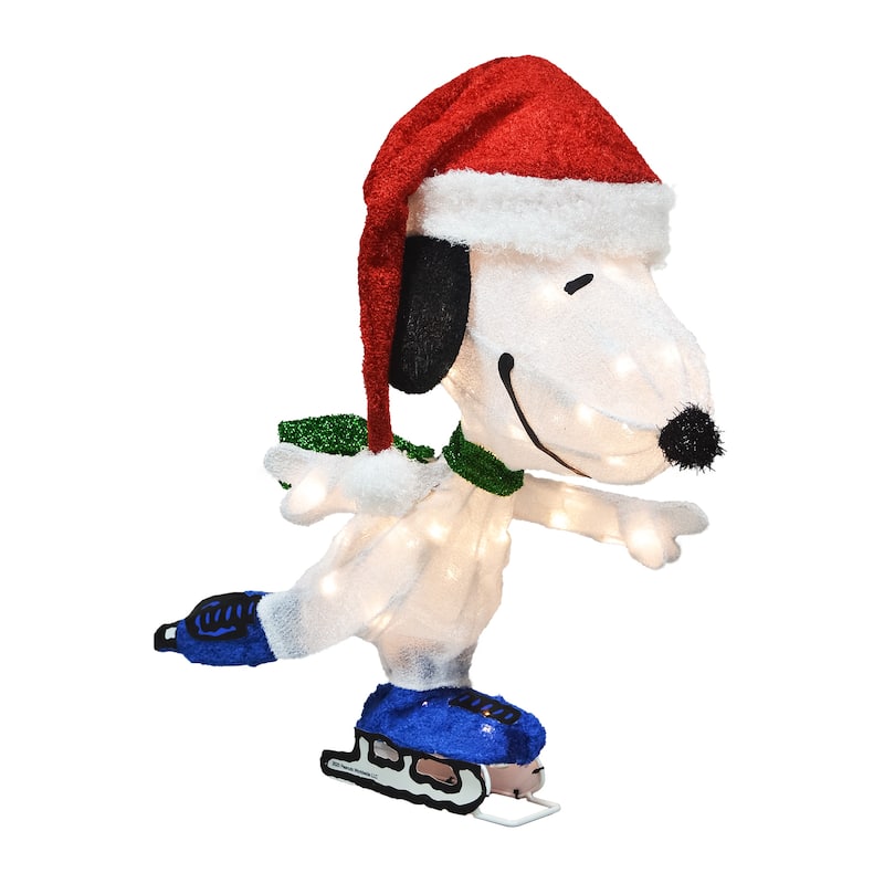 24" Peanuts LED 3D Pre-lit Yard Décor Skating Snoopy