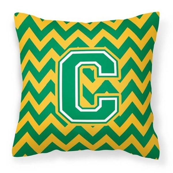 Letter C Chevron Green Gold Fabric Decorative Pillow Free Letter C Chevron Green Gold Fabric Decorative Pillow