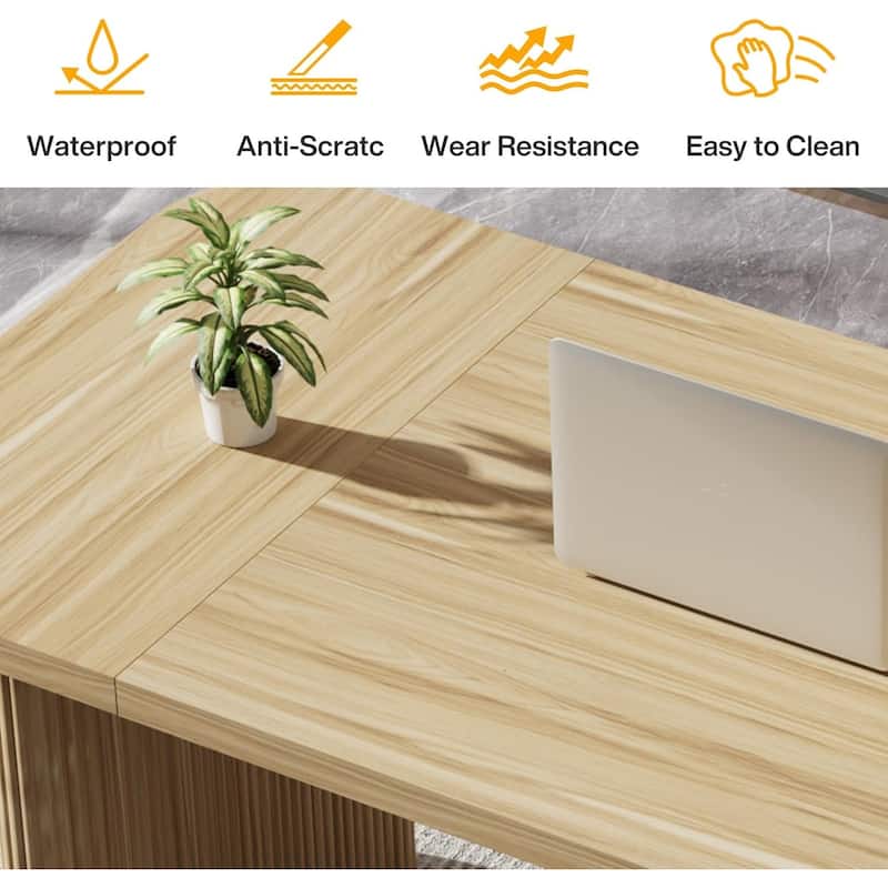 62" Modern Executive Desk, Large with Double Pedestal Base