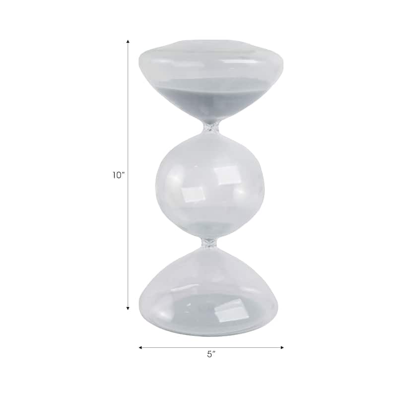 Glass Hourglass Timer Abstract Decorative Sculpture with Modern Design
