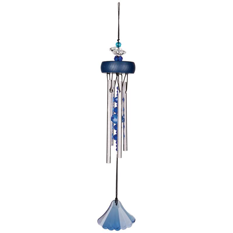 10 in. Woodstock Gem Drop Wind Chime - Sapphire