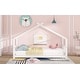 preview thumbnail 10 of 8, Twin Size Wooden House Bed with Playhouse Design , Sturdy Pine Frame, Semi-Enclosed for Comfortable Sleep