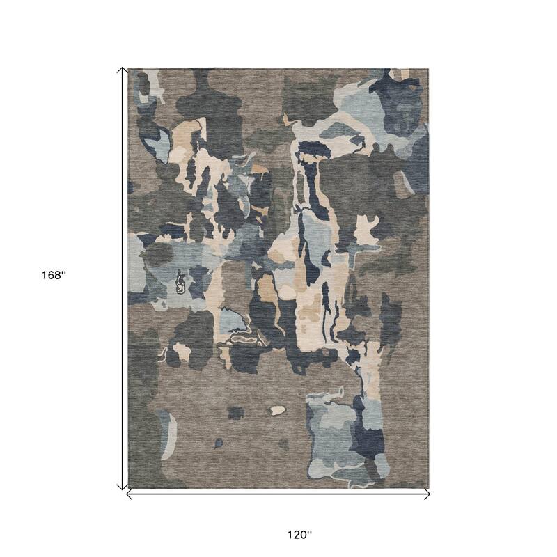 HomeRoots Abstract Transitional Rectangle Outdoor Rug