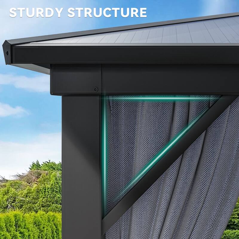 12 Ft. W x 10 Ft. D Metal Patio Gazebo