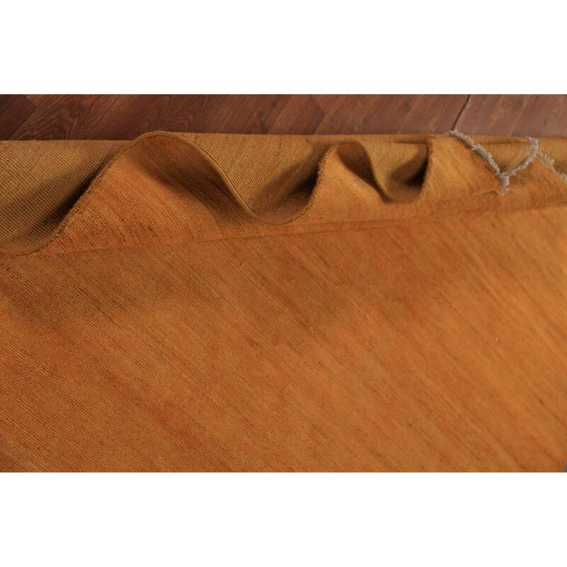 Orange Yellow Modern Gabbeh Oriental Area Rug Hand-Knotted Wool Carpet - 5'3" x 8'1"