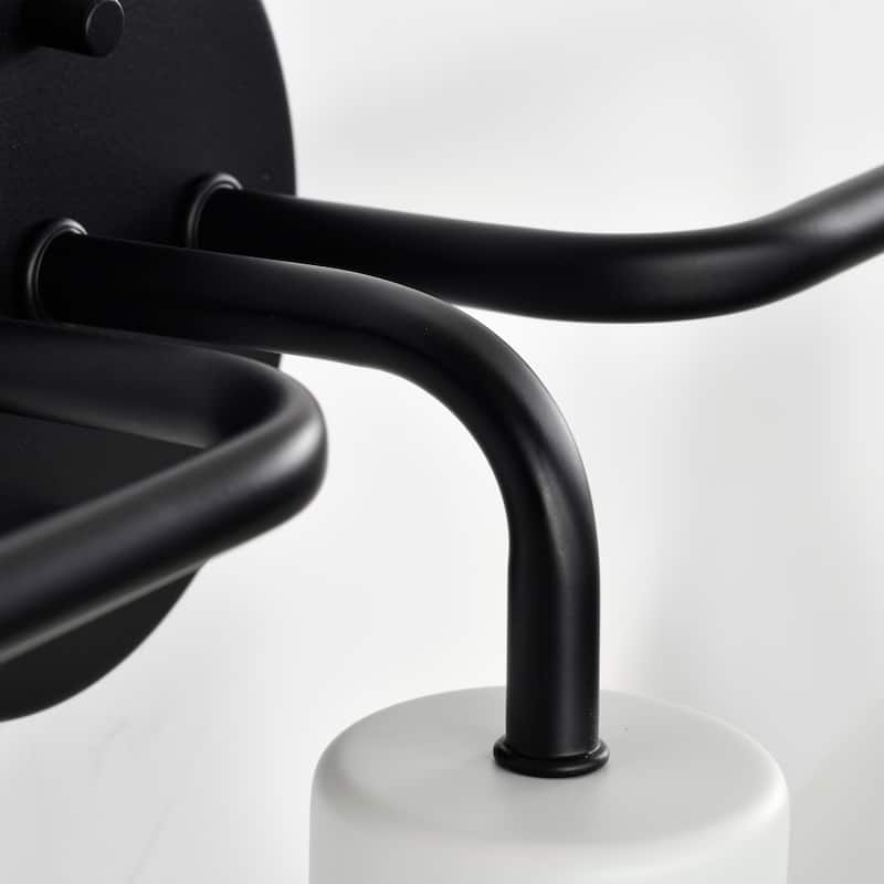 Sloan 3 Light Vanity; Matte Black Finish with White Shade
