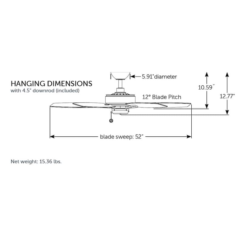 Aire Deluxe - 52 inch Ceiling Fan with reversible Walnut blades - Dark Bronze
