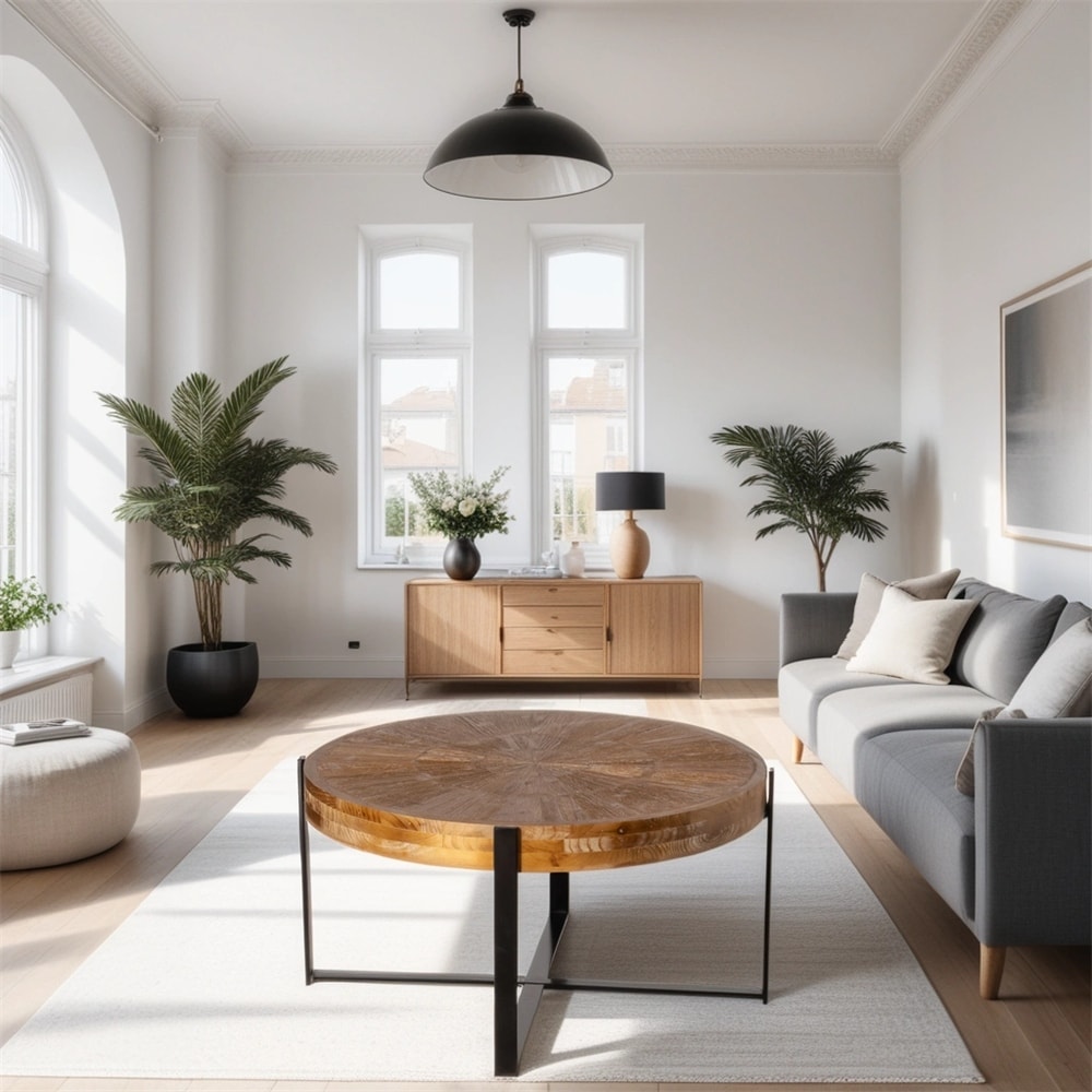 Proctor low round on sale wood coffee table