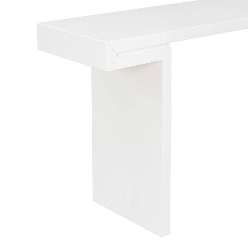 U-Style Large Console Table, Stylish Entryway Table with Geometric Design and Adjustable Feet