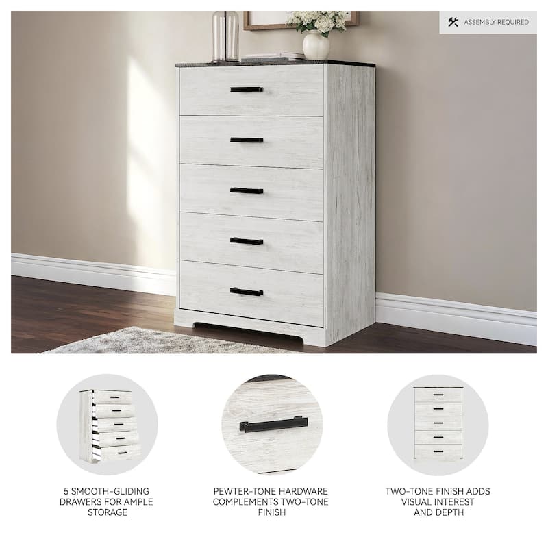Signature Design by Ashley Shawburn Contrasting Woodgrain Chest of Drawers