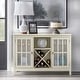 preview thumbnail 2 of 5, Simple Living Portland Glass Wine Buffet/Sideboard