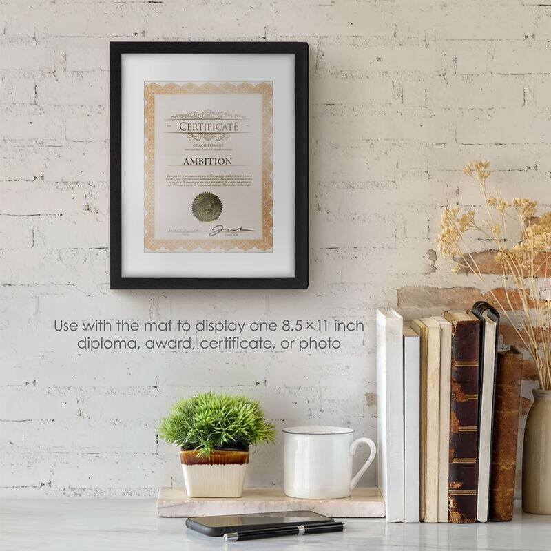 Melannco MDF Document Frame, 15X12 Inch, Black