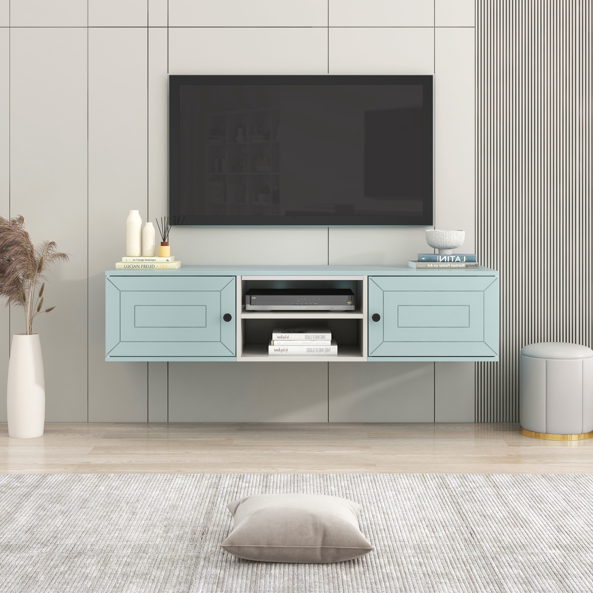 Tv stand sale blue wood