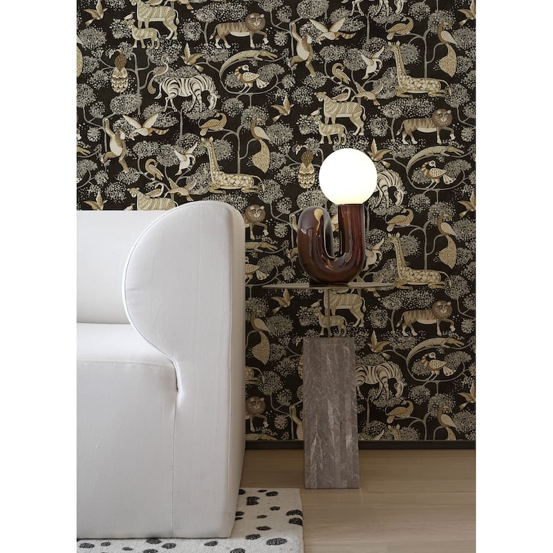 A-Street Prints Rigby Black Jungle Animals Wallpaper