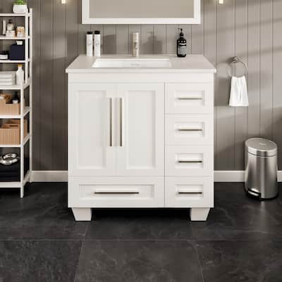 Loon 30"W Bath Vanity with Carrara Quartz Vanity Top & Undermount Sink