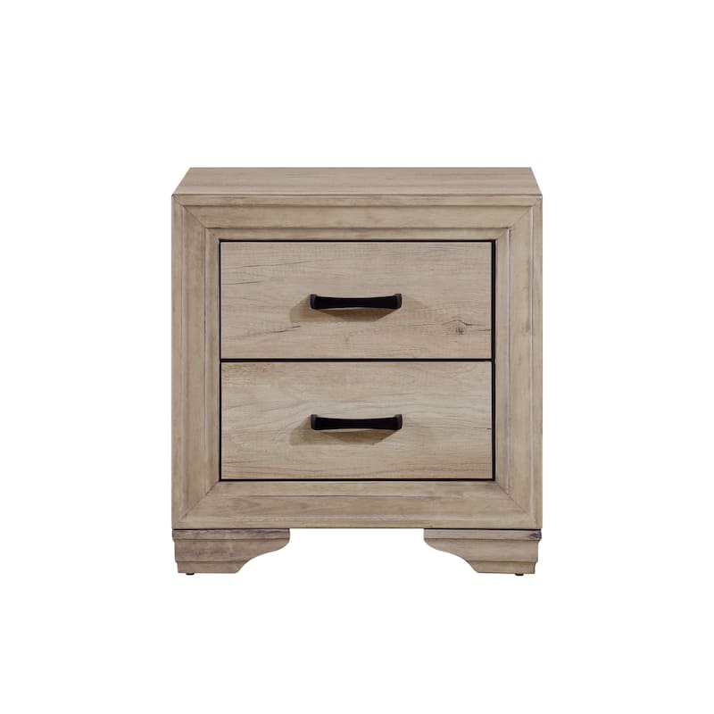 Bedroom Furniture 1pc Nightstand of Drawers Natural Finish Melamine Laminate Bed Side Table