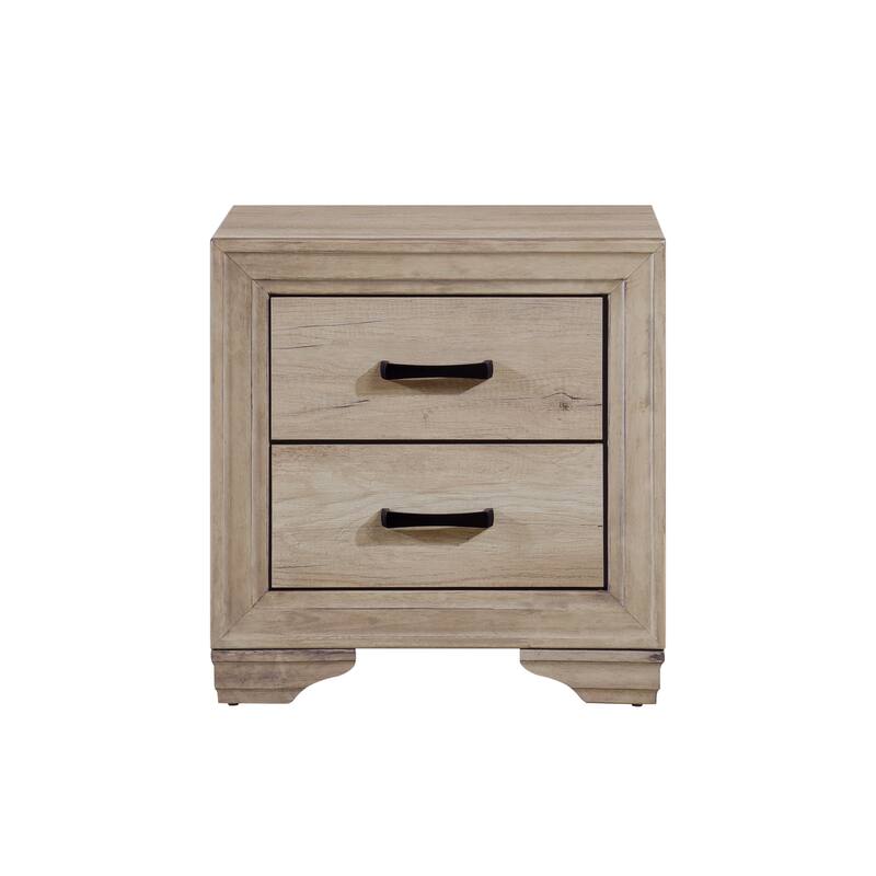 Contemporary 1pc Nightstand with Dovetail Drawers, Natural Finish Bedside Table