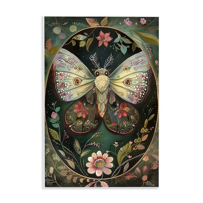 Stupell Green Toned Victorian Moth Wall Plaque Art Design By The Dutch Lady - 10 x 15