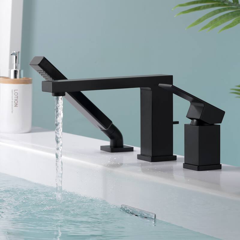 Luxier RTF17-T Deck Mounted Roman Tub Faucet with Hand Shower