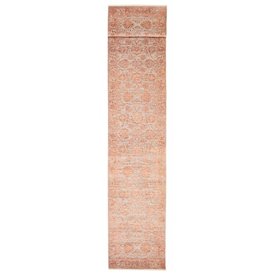 ECARPETGALLERY Hand-knotted Heritage Grey Silk, Wool Rug - 2' 7" x 14' 3"