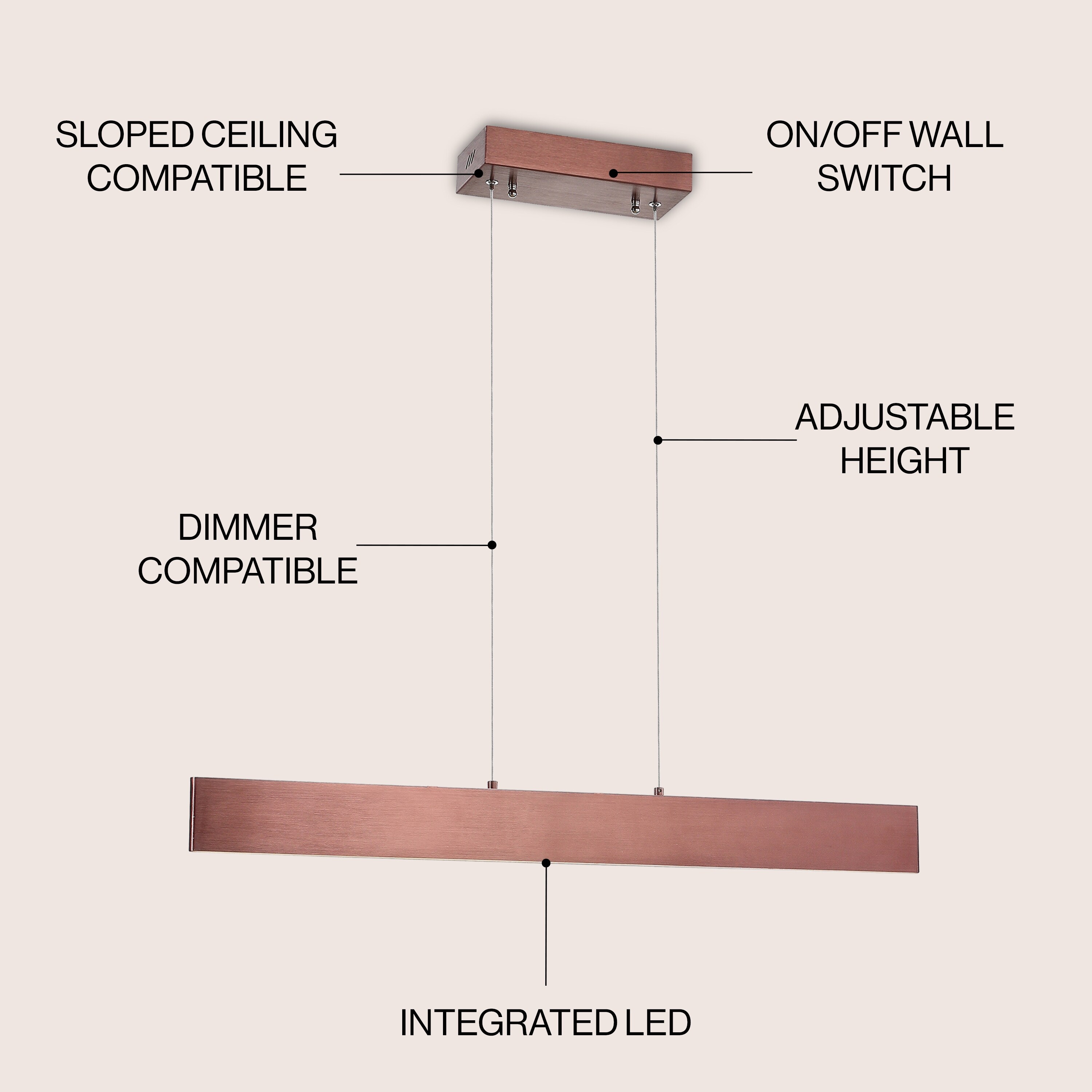 Julian 40-Inch Dimmable LED Linear Metal Light Fixture-image